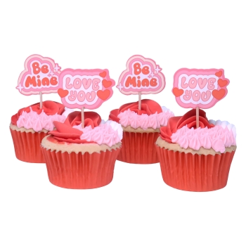 Cupcake Topper - Retro Valentine